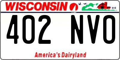 WI license plate 402NVO