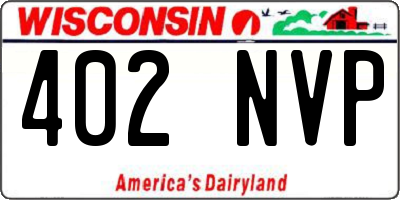 WI license plate 402NVP