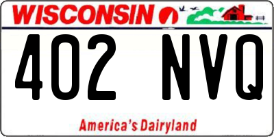 WI license plate 402NVQ