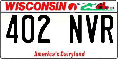 WI license plate 402NVR