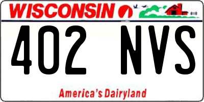 WI license plate 402NVS