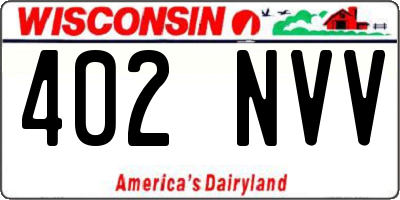WI license plate 402NVV