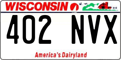 WI license plate 402NVX