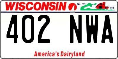 WI license plate 402NWA