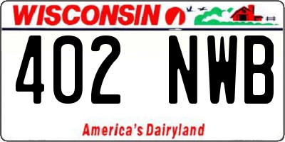 WI license plate 402NWB