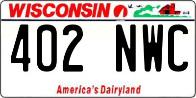 WI license plate 402NWC