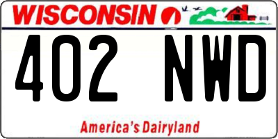 WI license plate 402NWD