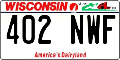 WI license plate 402NWF