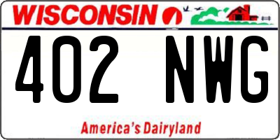 WI license plate 402NWG