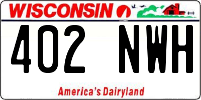 WI license plate 402NWH