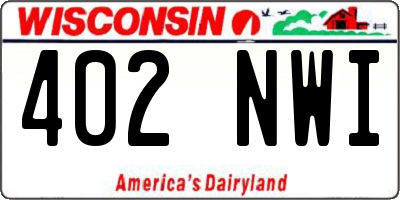 WI license plate 402NWI