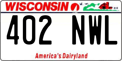 WI license plate 402NWL