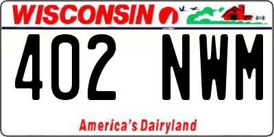 WI license plate 402NWM