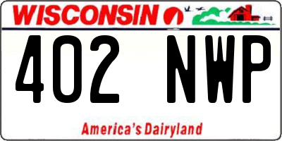 WI license plate 402NWP