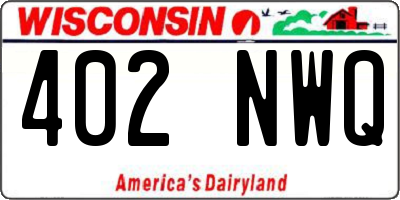 WI license plate 402NWQ