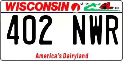 WI license plate 402NWR