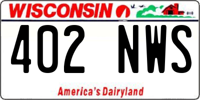 WI license plate 402NWS