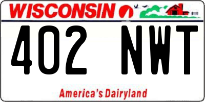 WI license plate 402NWT
