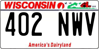 WI license plate 402NWV