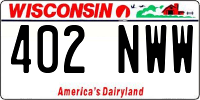 WI license plate 402NWW