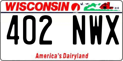 WI license plate 402NWX