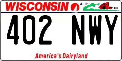 WI license plate 402NWY