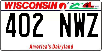 WI license plate 402NWZ