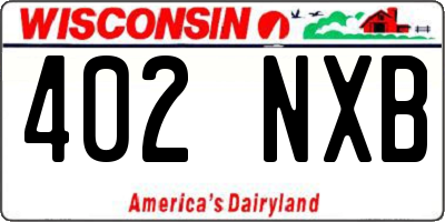 WI license plate 402NXB