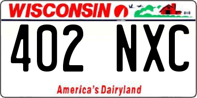 WI license plate 402NXC
