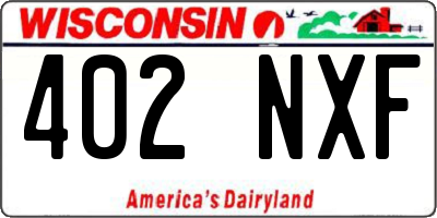 WI license plate 402NXF