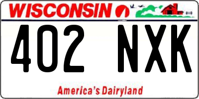 WI license plate 402NXK