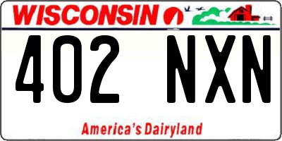 WI license plate 402NXN