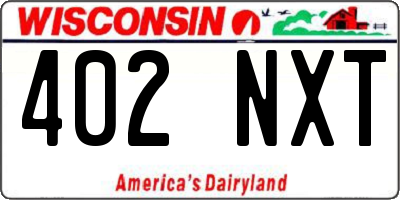 WI license plate 402NXT