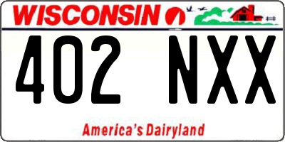 WI license plate 402NXX