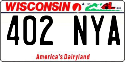 WI license plate 402NYA