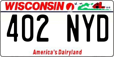 WI license plate 402NYD