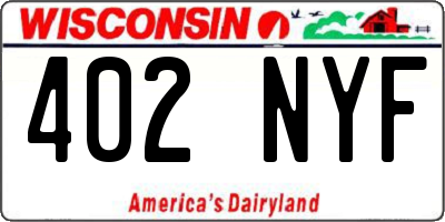 WI license plate 402NYF