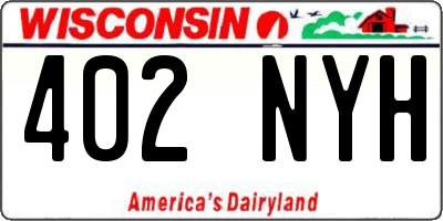 WI license plate 402NYH