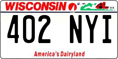 WI license plate 402NYI