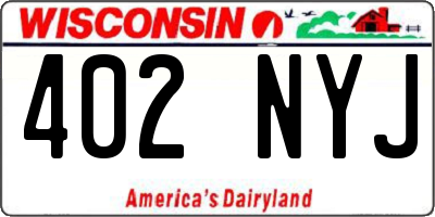 WI license plate 402NYJ
