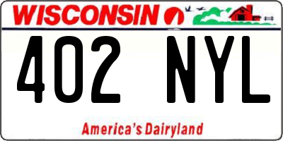 WI license plate 402NYL