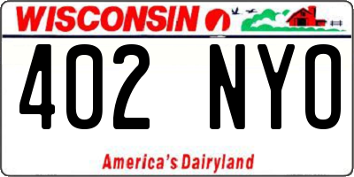 WI license plate 402NYO