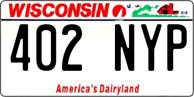WI license plate 402NYP