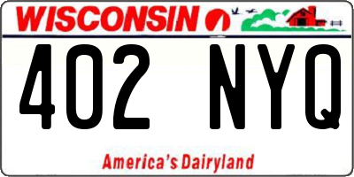WI license plate 402NYQ