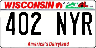 WI license plate 402NYR