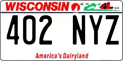 WI license plate 402NYZ