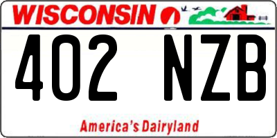 WI license plate 402NZB