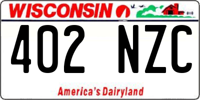WI license plate 402NZC