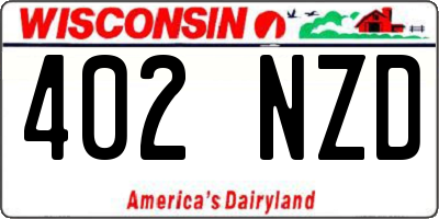 WI license plate 402NZD