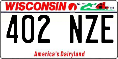 WI license plate 402NZE